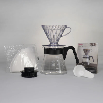 Hario V60-02 Pour Over Kit čierny